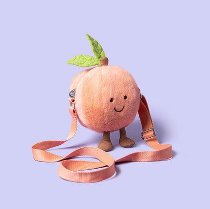 Jellycat Amuseables Peach Shoulder Bag – Plush Crossbody Bag
