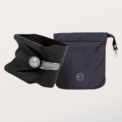 Red Fleece Travel Neck Pillow with Carry Pouch