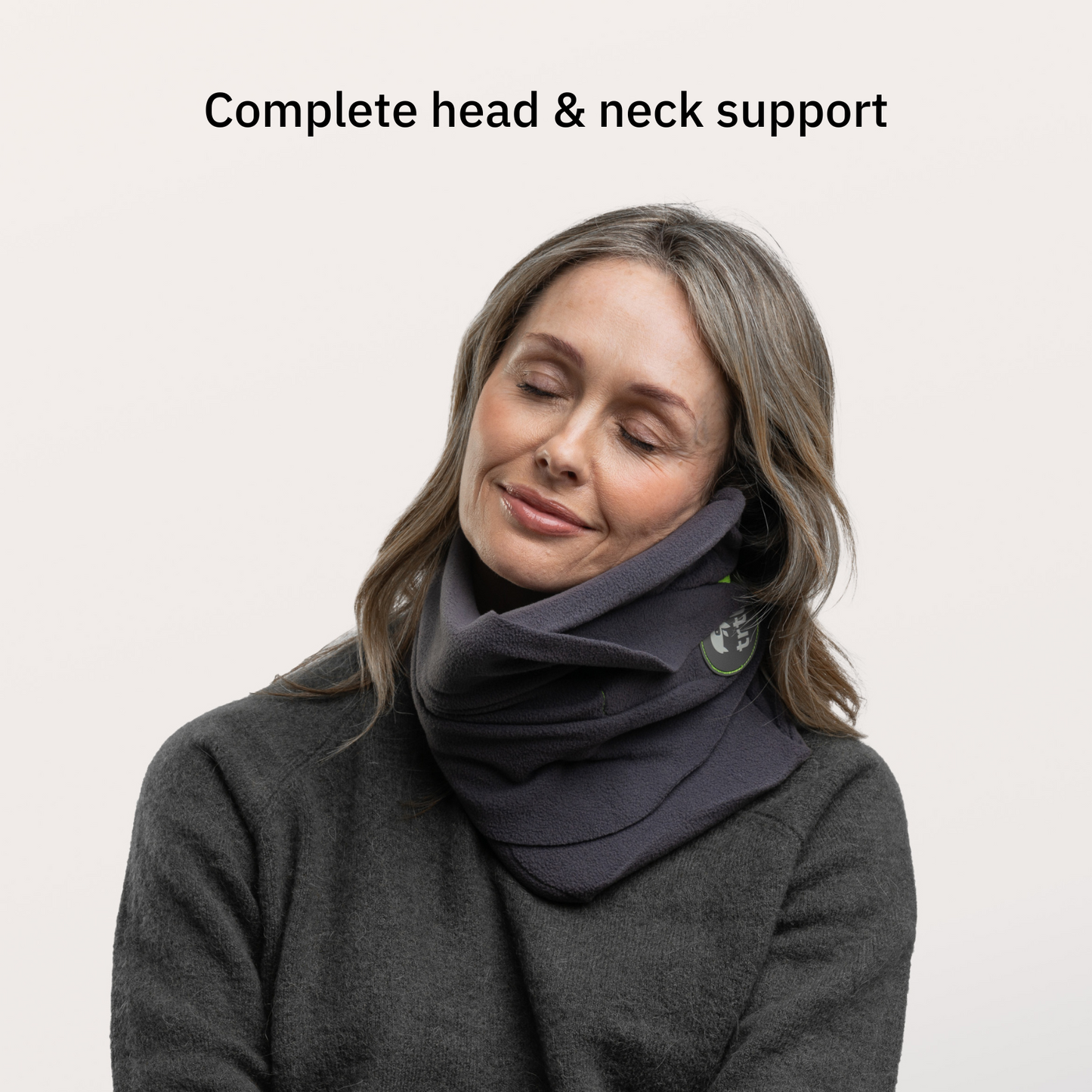 Red Fleece Travel Neck Pillow with Carry Pouch
