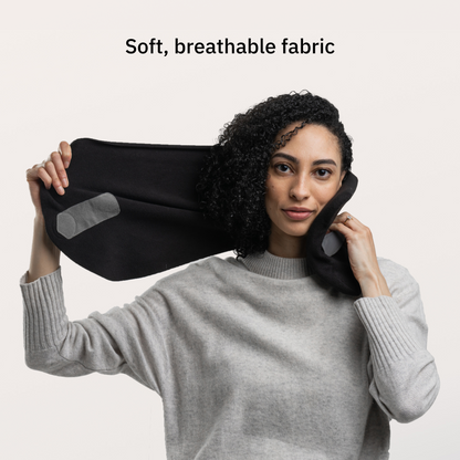 Red Fleece Travel Neck Pillow with Carry Pouch