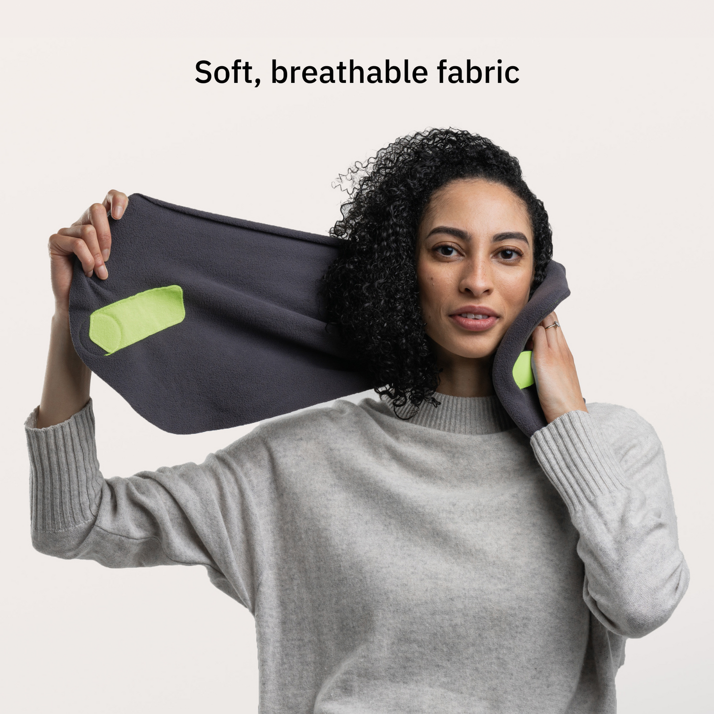Red Fleece Travel Neck Pillow with Carry Pouch