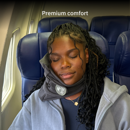 Red Fleece Travel Neck Pillow with Carry Pouch