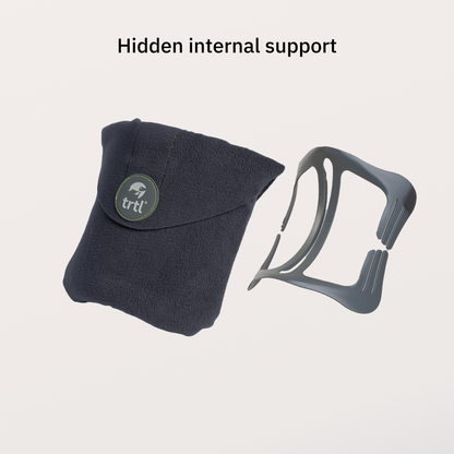 Red Fleece Travel Neck Pillow with Carry Pouch